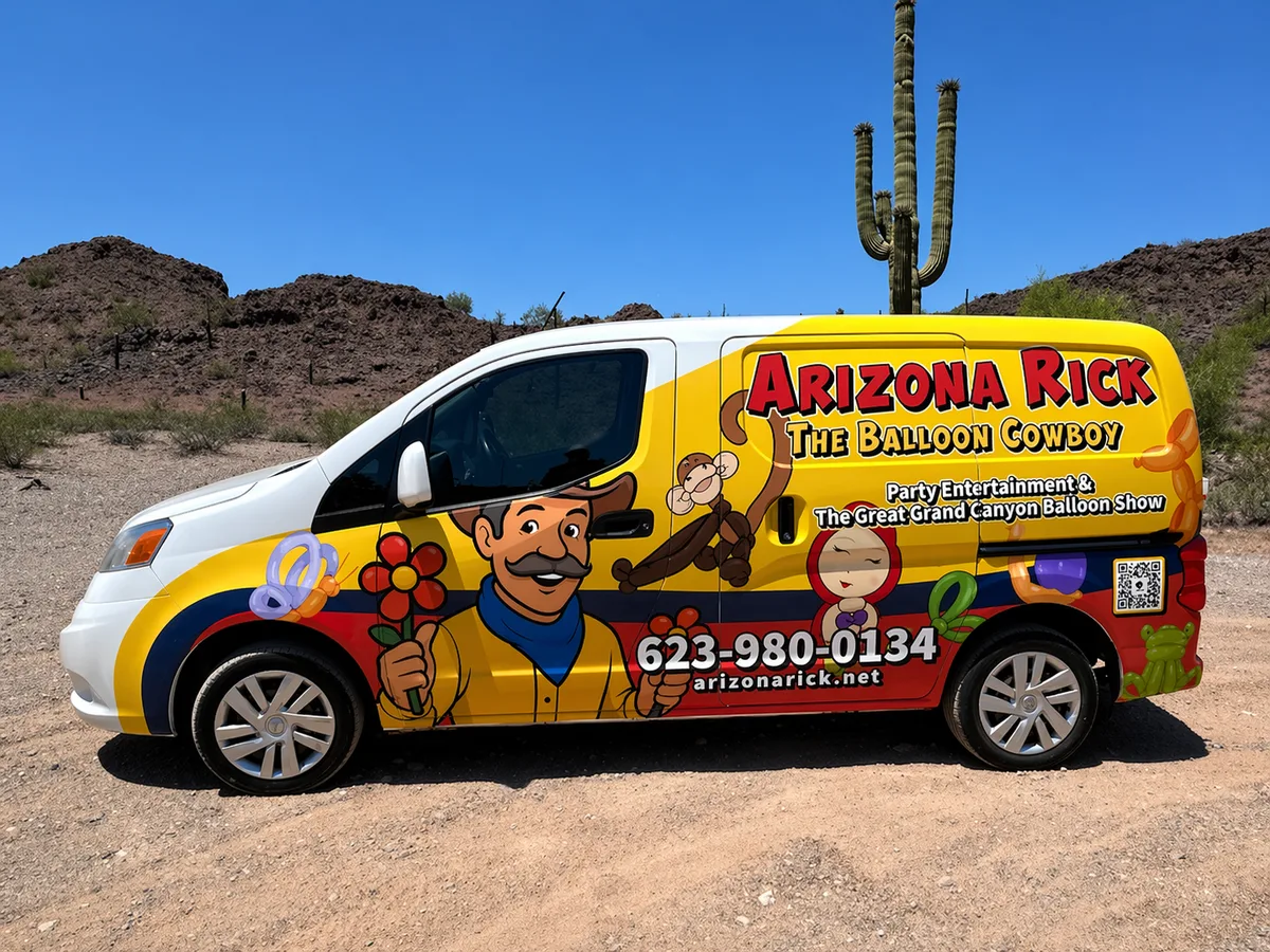 Partial wrap on a Nissan NV200 van in Surprise, AZ