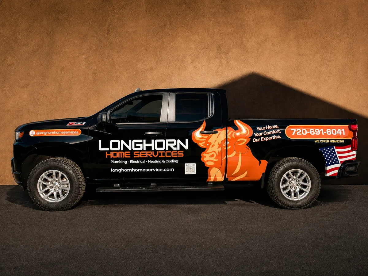Partial wrap on a Chevrolet Silverado truck in Aurora, CO