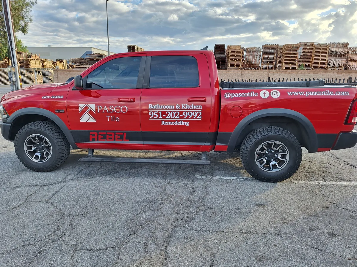 Spot graphics on a RAM Rebel truck in San Bernardino, CA
