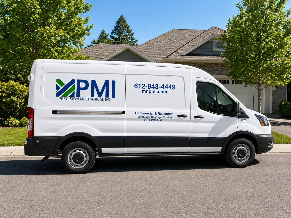 Spot graphics on a Ford Transit van in Minneapolis, MN