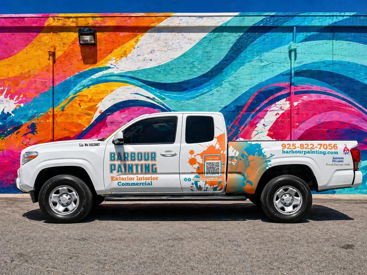 Partial wrap on a Toyota Tacoma truck in Concord, CA