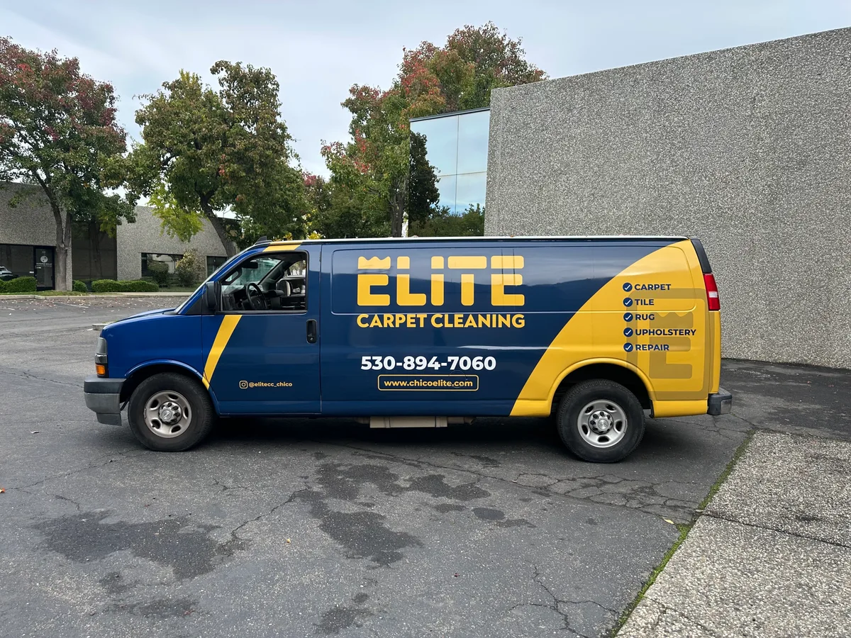 Partial wrap on a Chevrolet Express van in Chico, CA