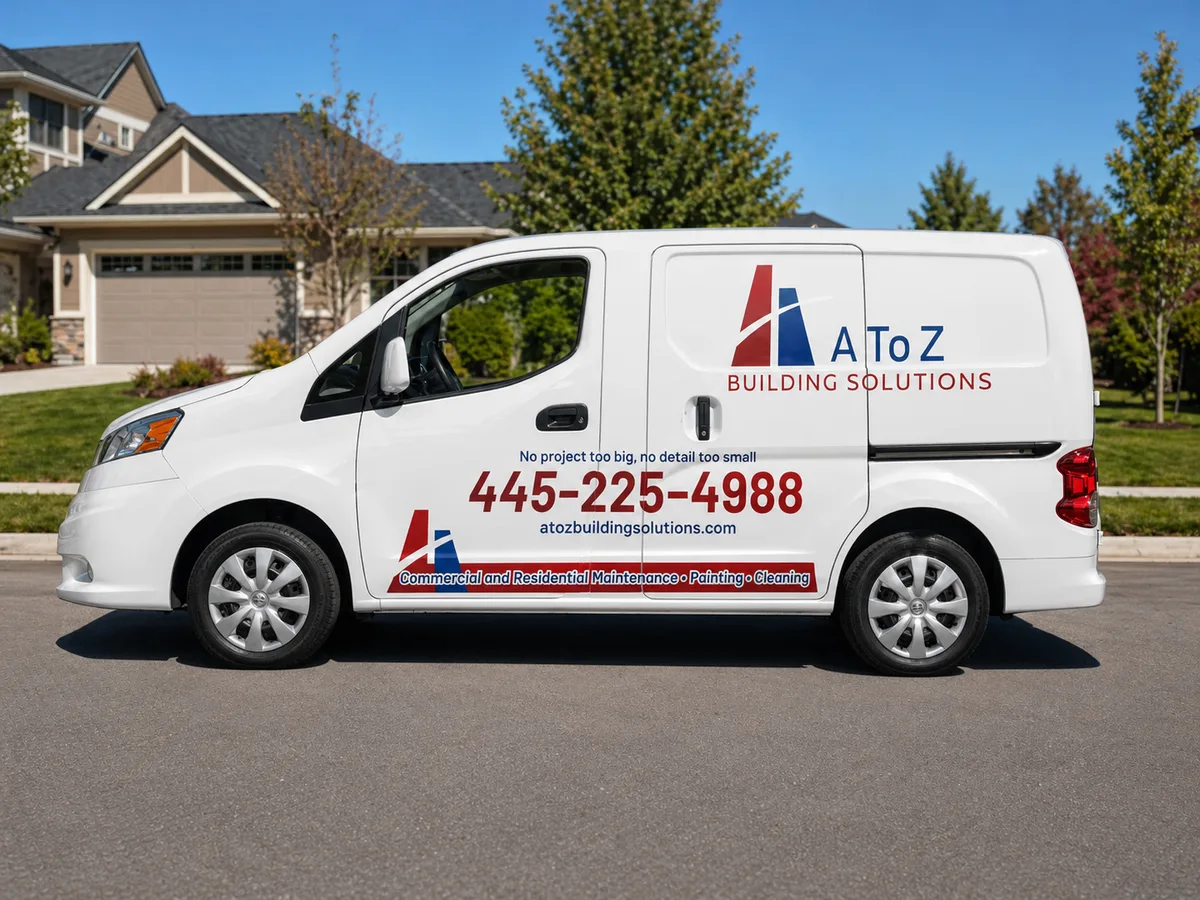 Spot graphics on a Nissan NV200 van in Philadelphia, PA