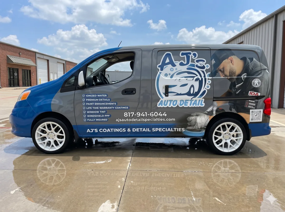 Full wrap on a Nissan NV200 van in Arlington, TX