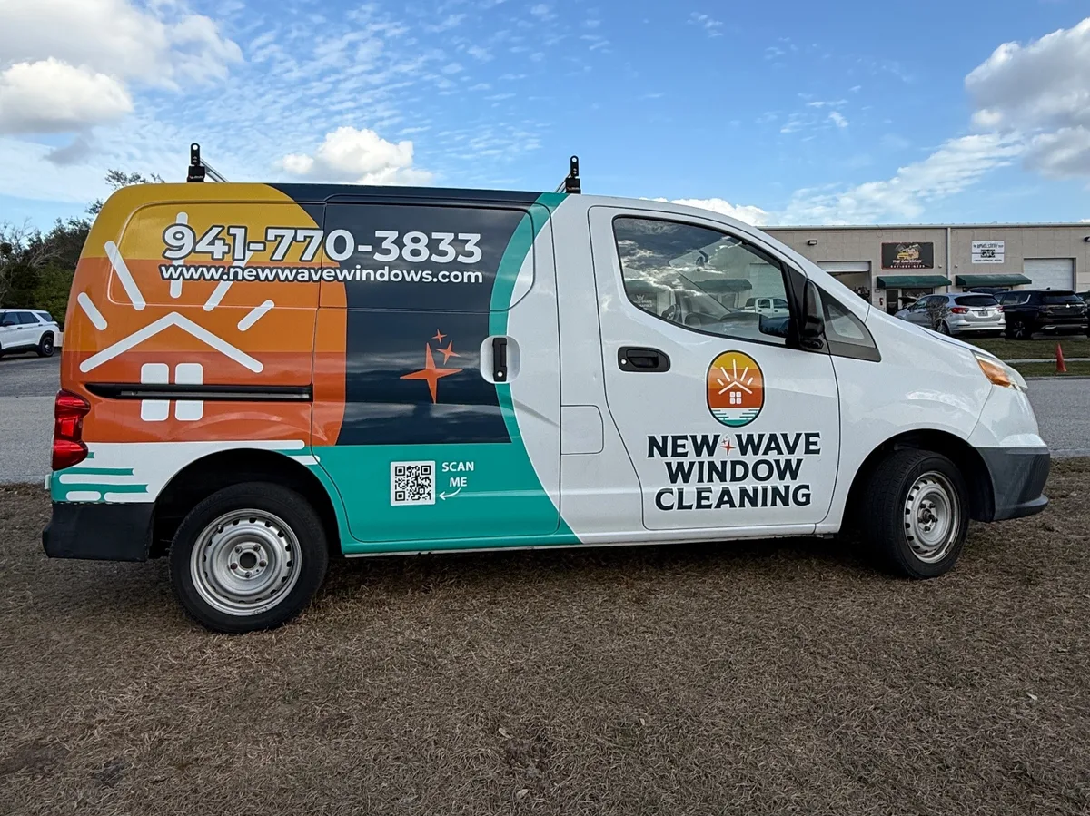Partial wrap on a Nissan NV200 van in Port Charlotte, FL