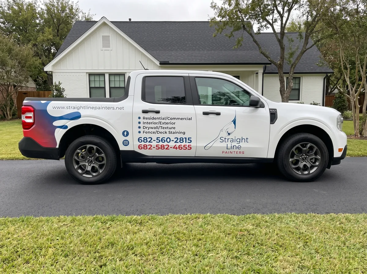 Partial wrap on a Ford Maverick truck in Fort Worth, TX