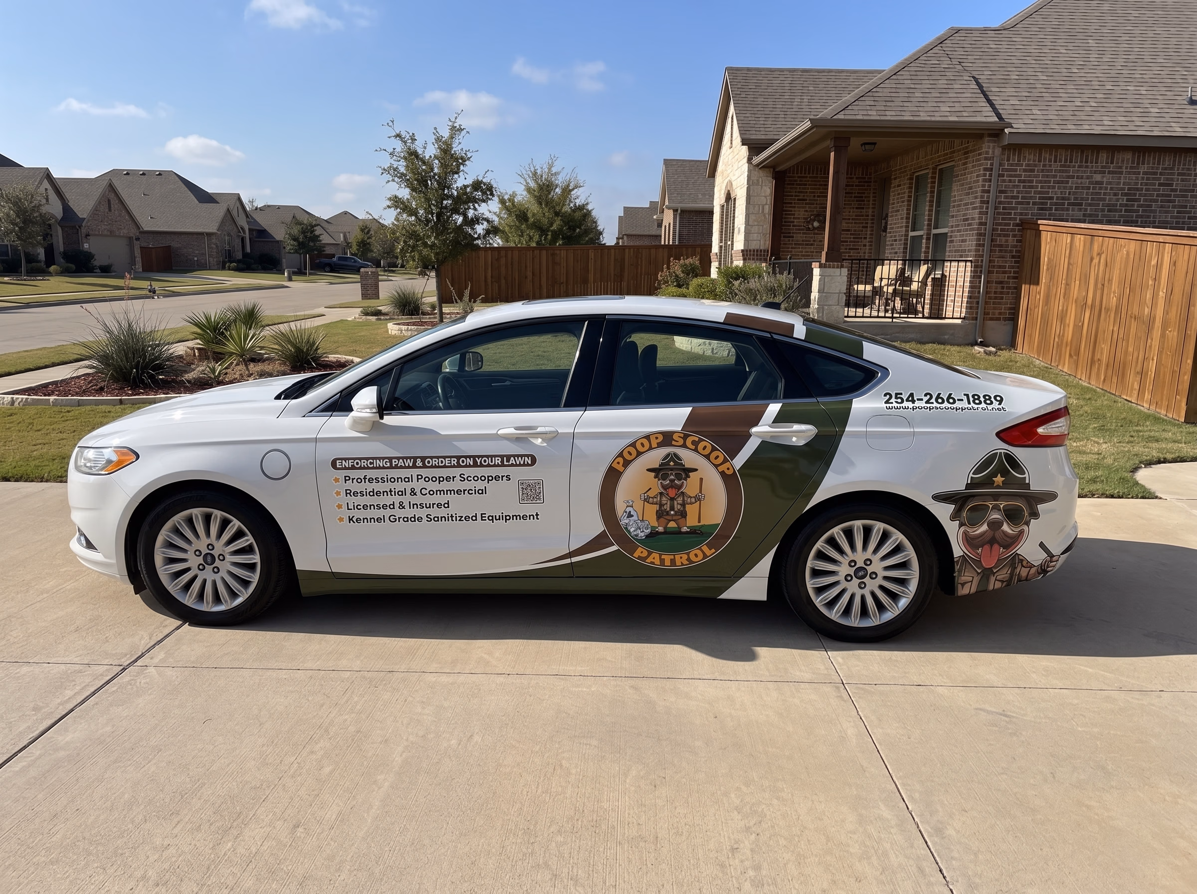 Poop Scoop Patrol vehicle wrap in Whitney, TX