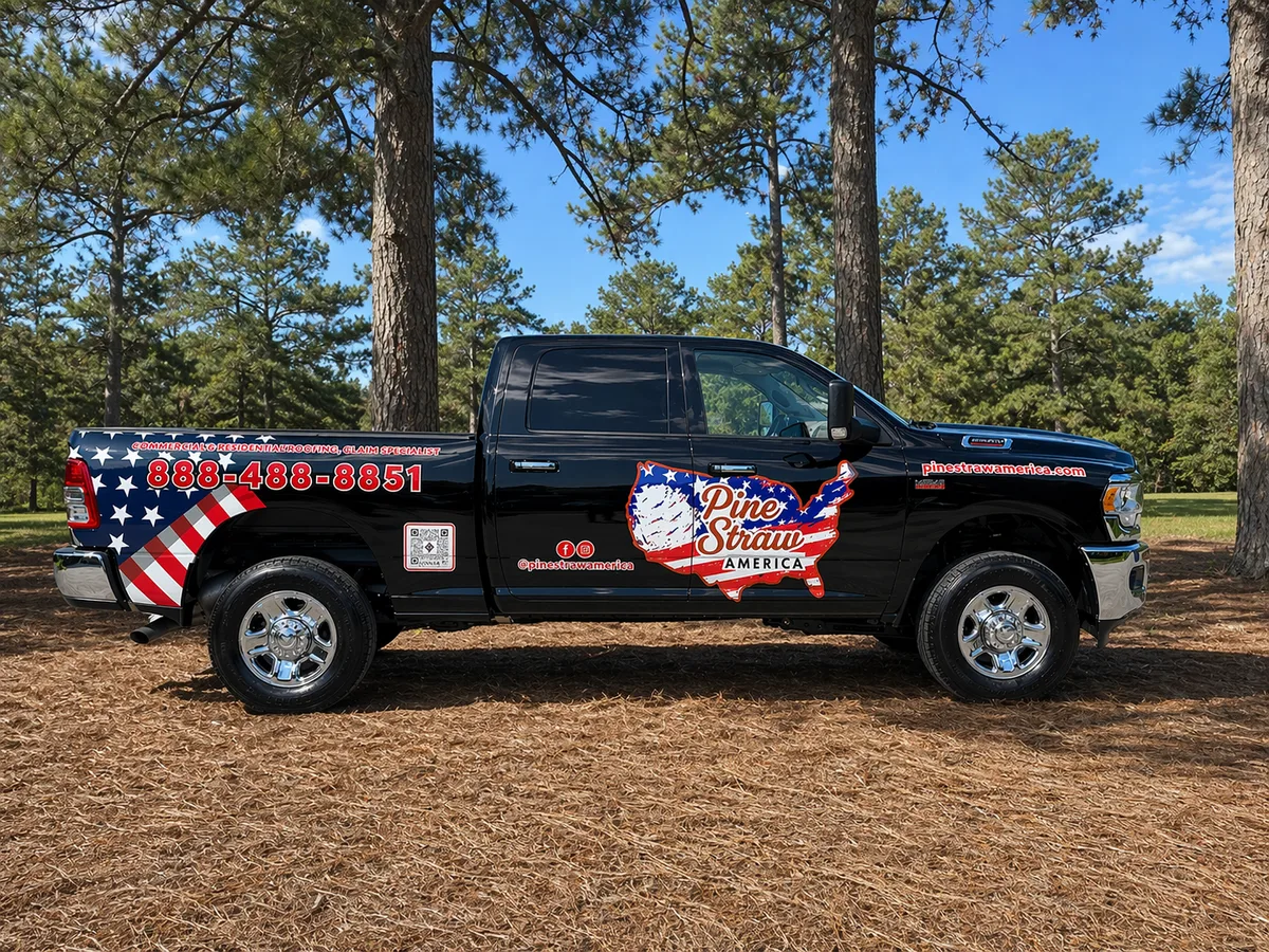 Spot graphics on a RAM 2500 truck in Madison, MS
