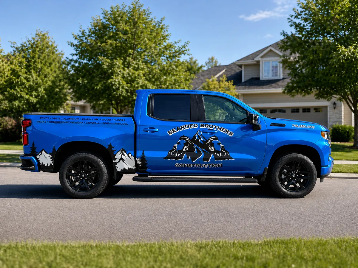 Spot graphics on a Chevrolet Silverado truck in Buffalo, NY