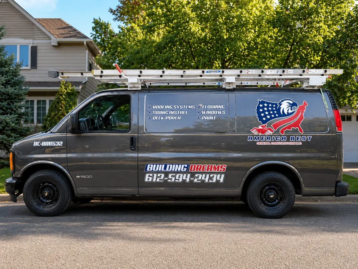 Spot graphics on a Chevrolet Express 1500 van in Minneapolis, MN