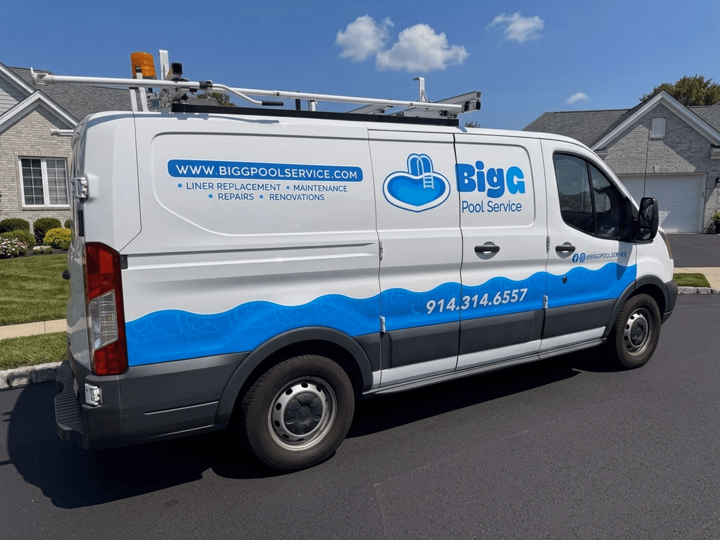 BigG Pool Service vehicle wrap in Katonah, NY