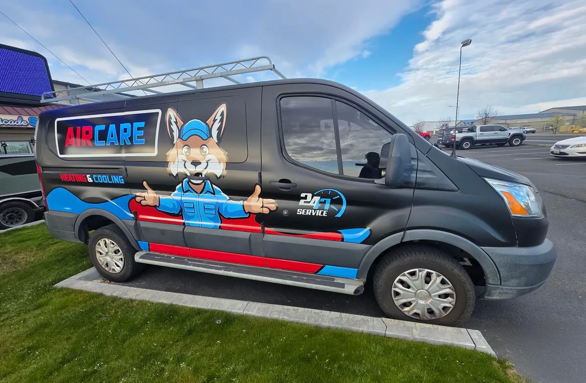 Partial wrap on a Ford Transit van in Richland, WA