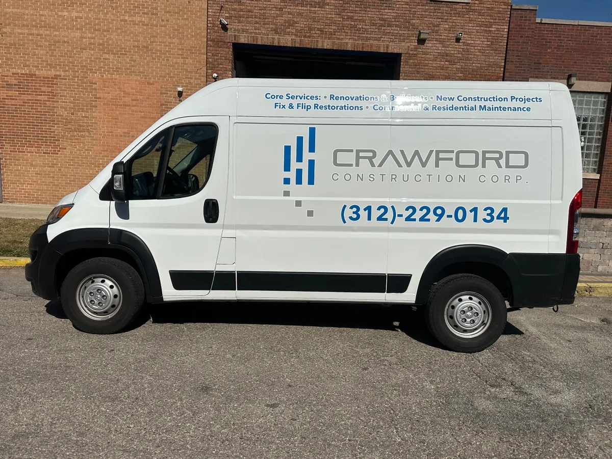 Spot graphics on a RAM ProMaster 1500 van in Chicago, IL
