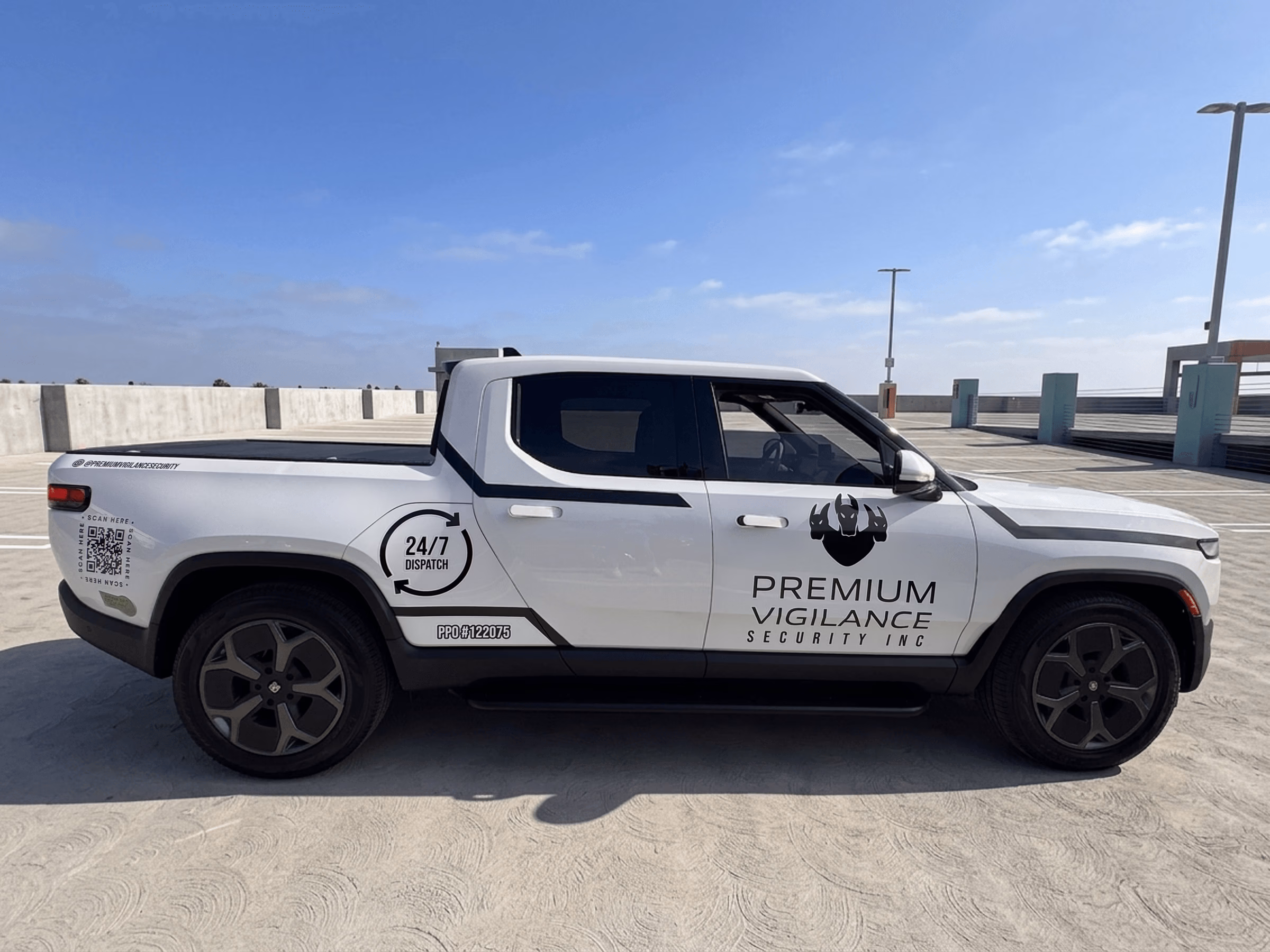Premium Vigilance Security Inc. vehicle wrap in Los Angeles, CA