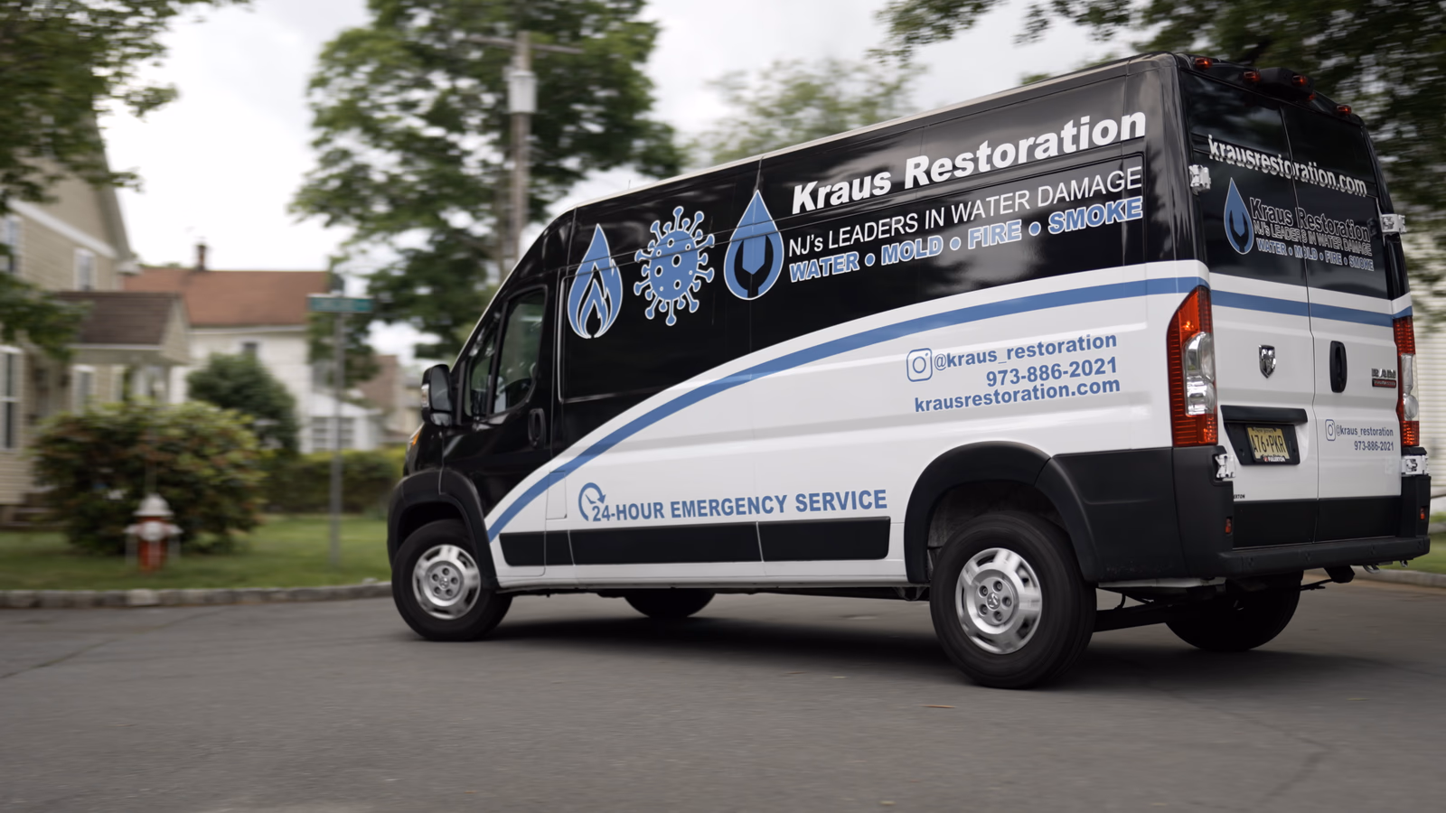 Kraus Restoration vehicle wrap in Newark, NJ