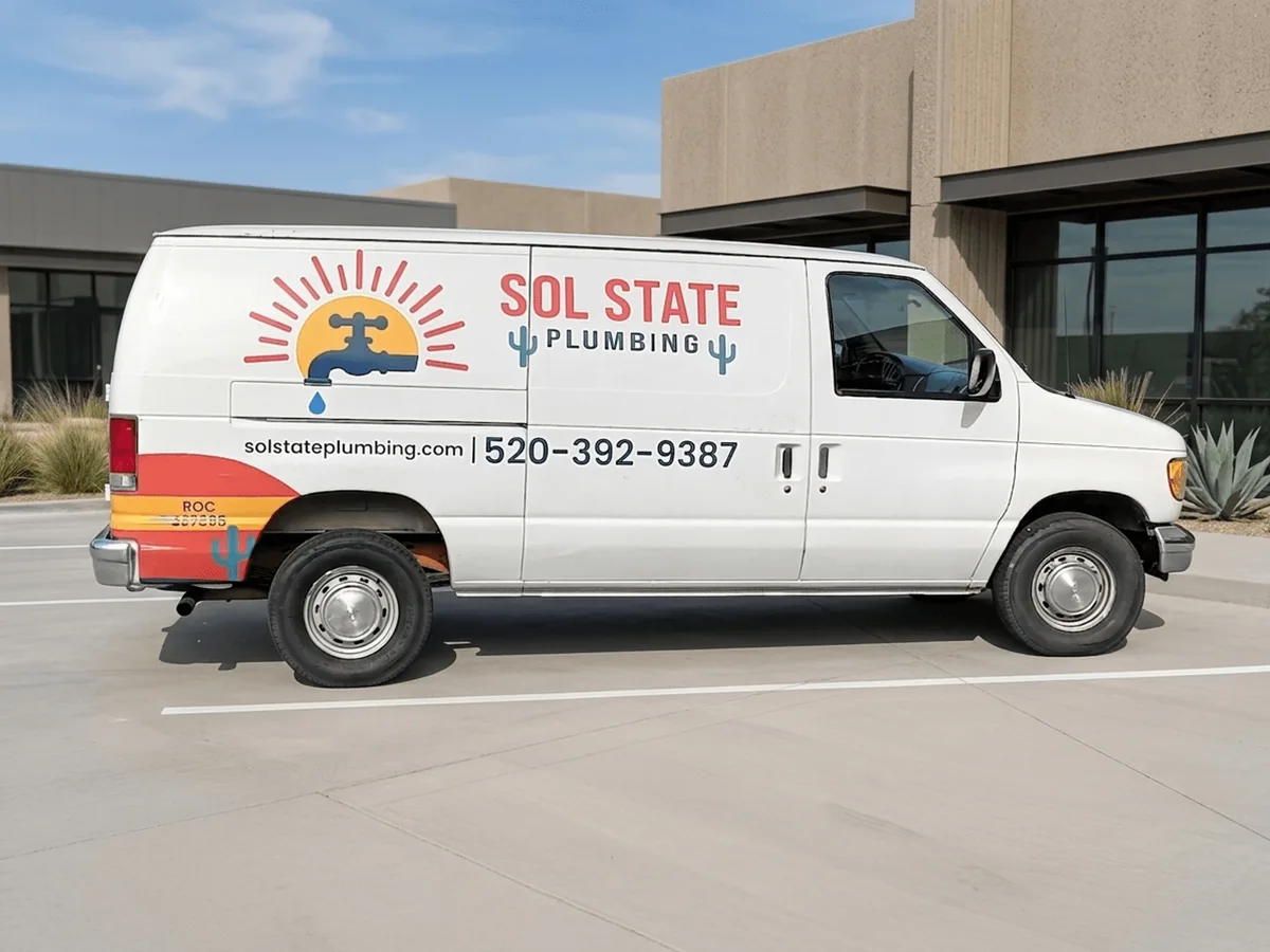Spot graphics on a Ford E-Series van in Tucson, AZ